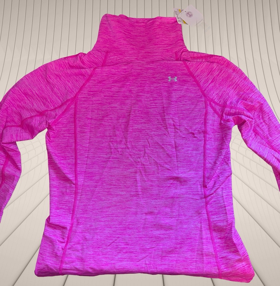 Women's XL Pink Under Armour Compression Cold Gear High Neck Slong-Sleeve Shirt