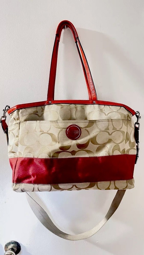 Coach Purse - Tote - Organizer Bag - Large-  Fuchsia -Very Good Condition