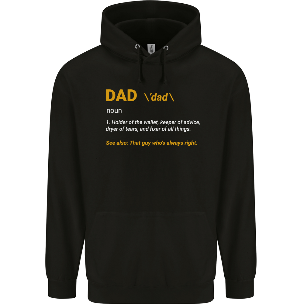 Dad Definition Funny Fathers Day Daddy Mens 80% Cotton Hoodie