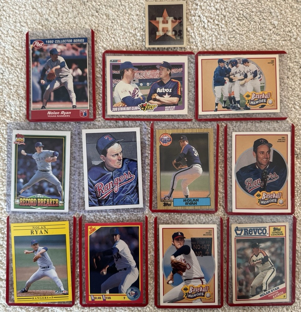Nolan Ryan Card Lot – Astros & Rangers – Inserts & Classics – Sleeved