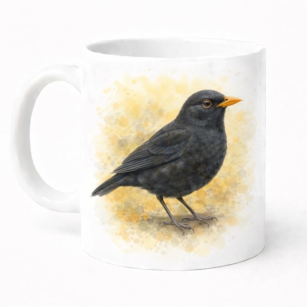 Blackbird Ceramic Mug Brew Crew Gifts 11oz White Dishwasher Safe