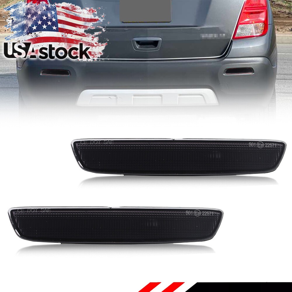 Smoke Rear Bumper Tail Reflector Lights for 13-16 Chevy Trax 10-15 GMC Terrain