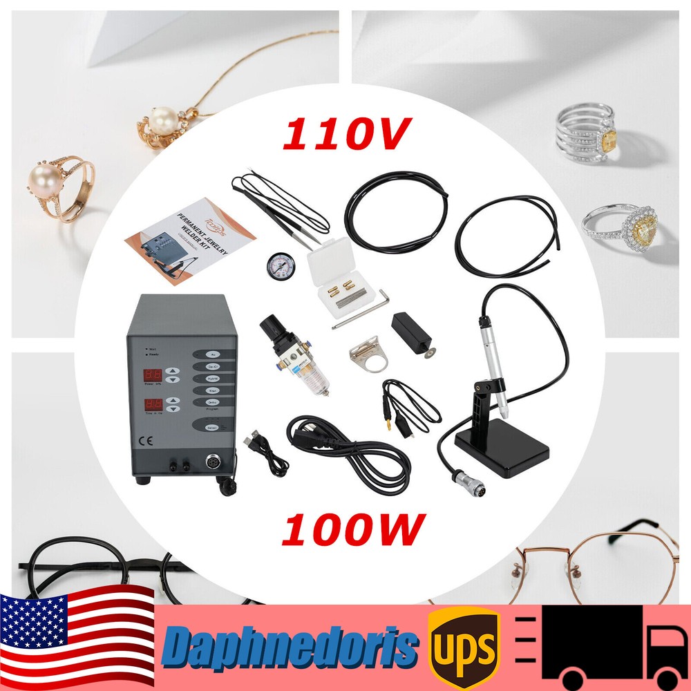 100w Permanent Jewelry Welder Kit, Jewelry Welding Machine With 2 Lcd Screens