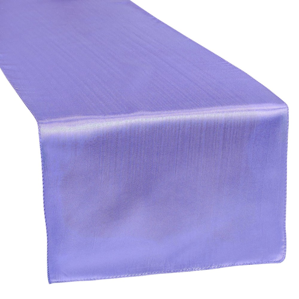RCZ Decor Pretty Purple Satin Table Runner, 14 x 108 inch & Luxurious Table A...