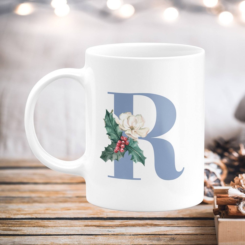 Personalized Christmas Mug Initialmug Holiday Coffee Mug Hot Chocolate Mug My