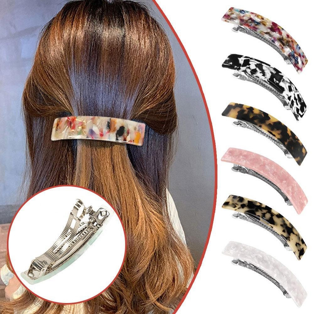 1X MULTICOLOURED LARGE FRENCH BARRETTE HAIR CLIPS SLIDE ACCESSORIES 2024|NEW