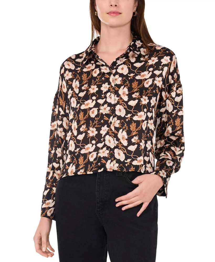 Parker Women's Top Sz XL The Piper Printed Button-Front Shirt