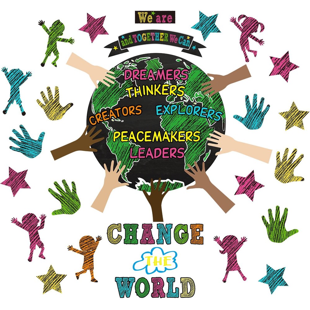 88 Pieces One World Together Classroom Decorations We Can Change The World Cl...
