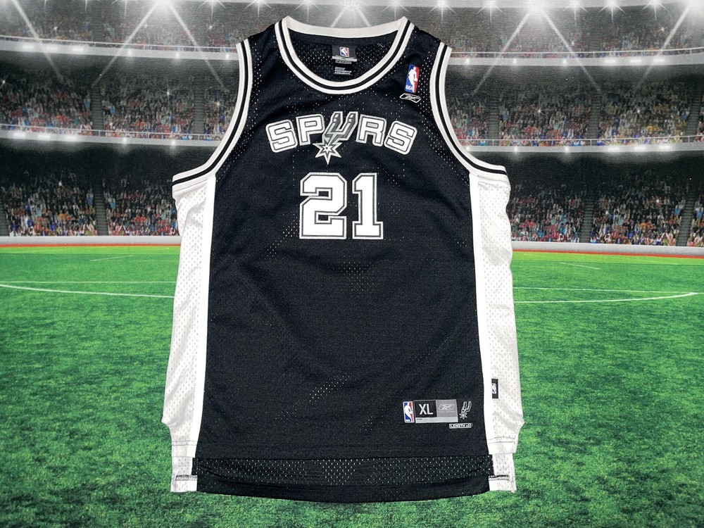 San Antonio Spurs Tim Duncan 21 Adidas XL Youth Jersey 18/20 Preowned