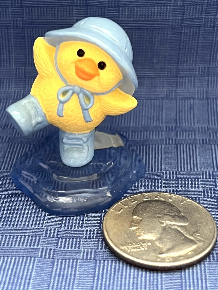 PUDDLE DUCK 1991 Hallmark Merry Miniature w/Sticker Easter Duck Splashes Puddle