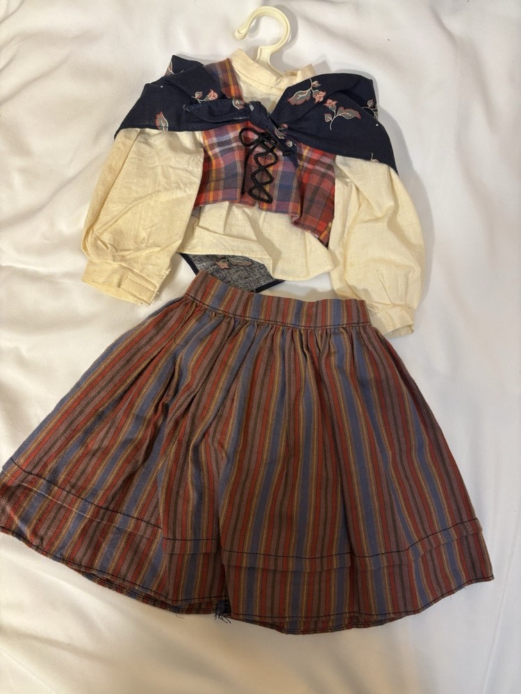 American Girl Kirsten Traditional Dirndl Dress Outfit with Vest and Shawl