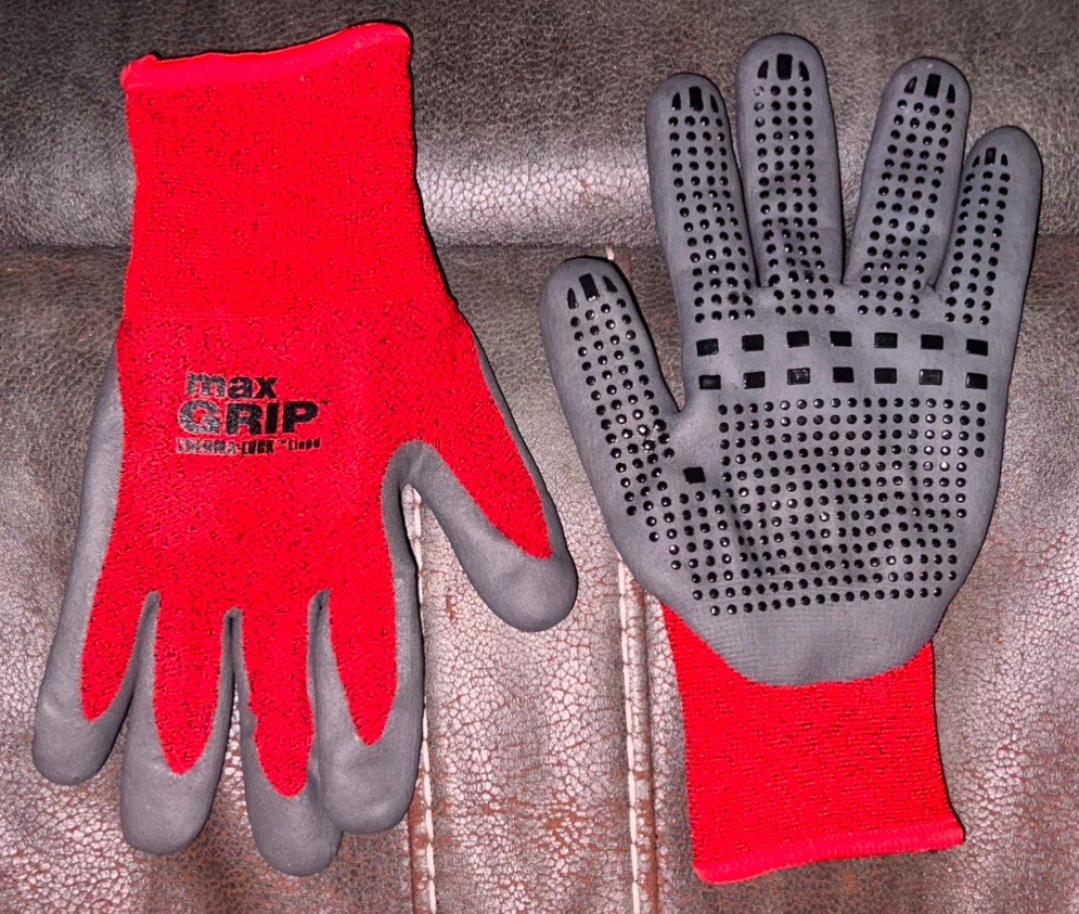 Midwest Gloves MAX Grip 90CF-EA Red Black Work Gloves 1-Pack