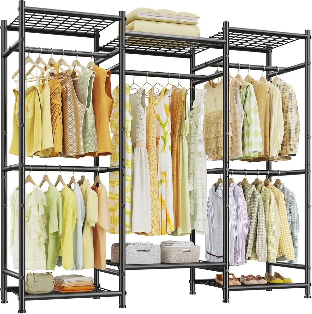 Heavy Duty Metal Clothes Rack Portable Hanging Closet Organizer