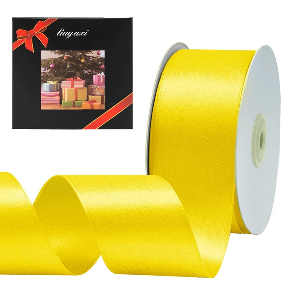 Yellow Double Faced Satin Ribbon, 2