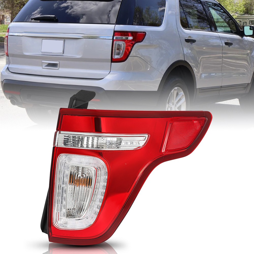 For 2011-2015 Ford Explorer LED Tail Light Red Clear W/ Bulbs Right Passenger RH