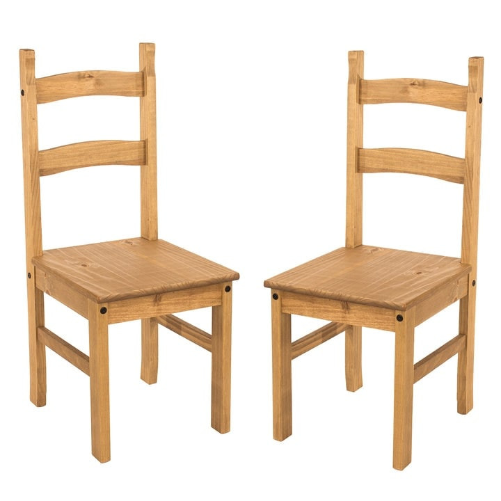 Stylish Solid Wood Farmhouse Dining Chairs Set of 2 in Corona Finish