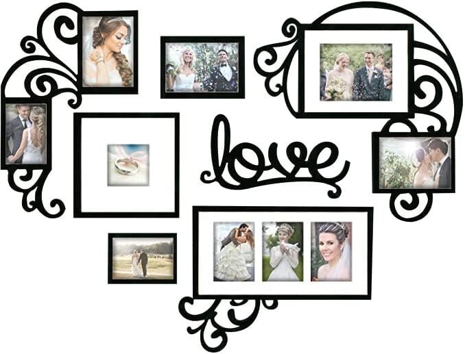 Wall-Mount Photo Display with 10 PVC Frames for Memories and Decor  