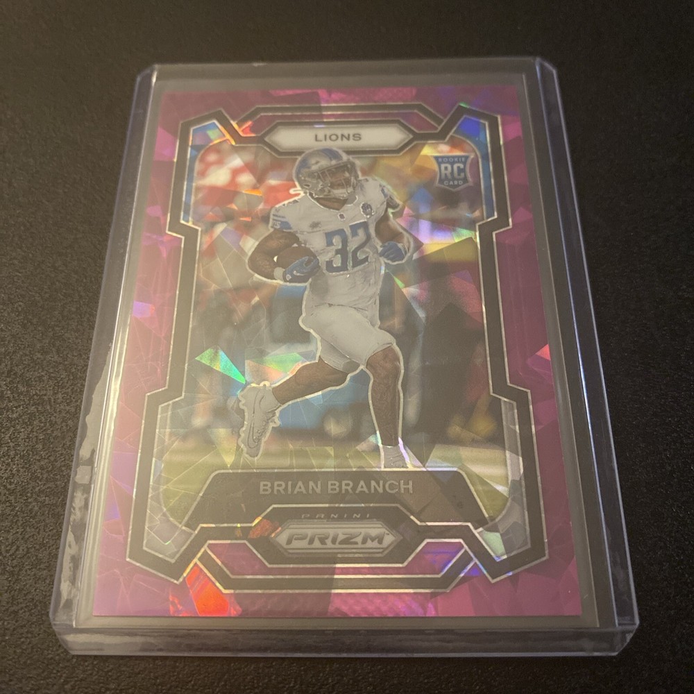 2023 Panini Prizm Brian Branch Rookie Purple Ice Prizm /225 #328 Detroit Lions