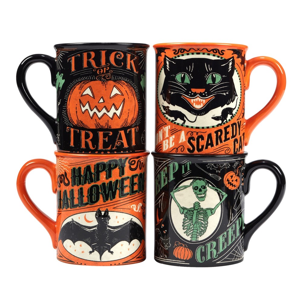 Certified International Scaredy Cat 18oz Mugs Set of 4 in Multicolor