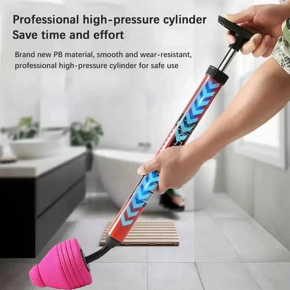 Heavy Duty High Pressure Toilet Unblock Plunger Clog Drain Buster Vacuum Pump US