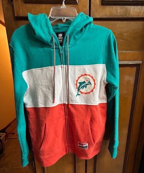 MIAMI DOLPHINS women's small zip up Hoodie New Era Team Apparel Jacket NFL