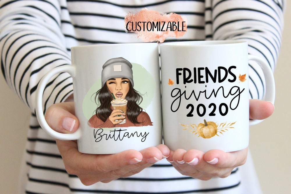 Friends Giving Gifts Personalized Fall Mug Leggings Leaves And Lattes Autumn