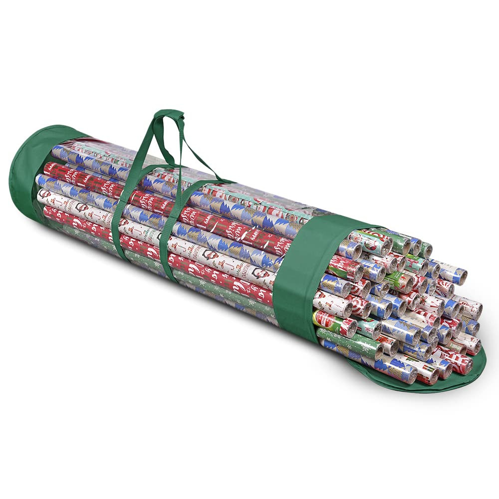 Wrapping Paper Organizer Bag for Gift Wrap and Ribbons, Durable Storage Solution