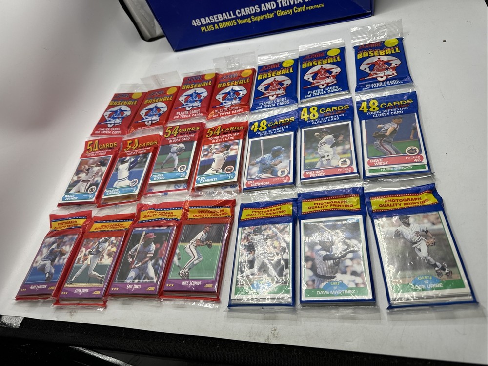 1988 1989 Score Baseball Rack Packs With Box Bo Jackson Eric Davis On Front Sb