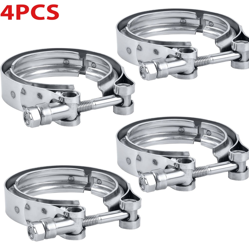 4X 2.5 Inch V-Band Clamp Stainless Steel Exhaust Pipe Flange Male-Female