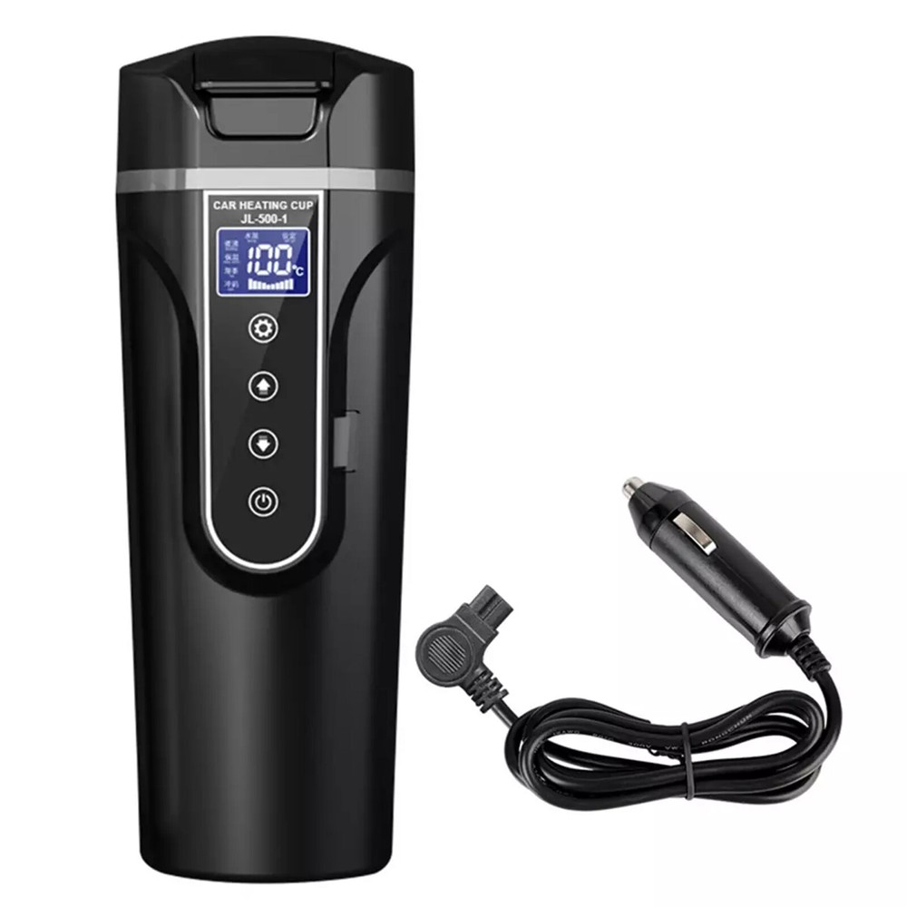 500ml Car Electric Kettle Portable Heating Cup Mug with LCD Display Water Bottle