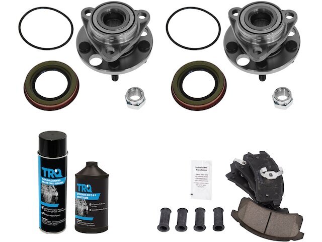 Front TRQ Brake Pad and Wheel Hub Kit fits Chevy Cavalier 1992-1995 78XJPK