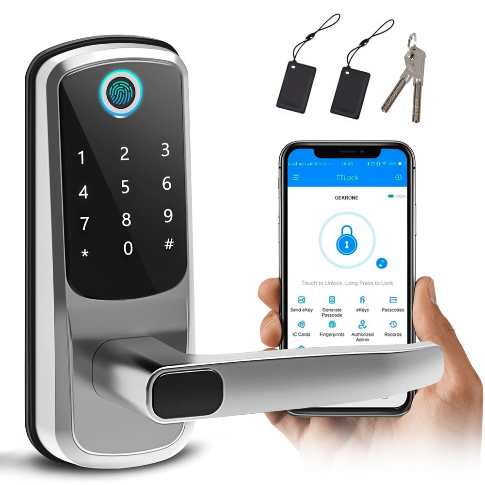 Biometric Fingerprint Smart Door Lock with Keyless Keypad Entry Code for Secure Access