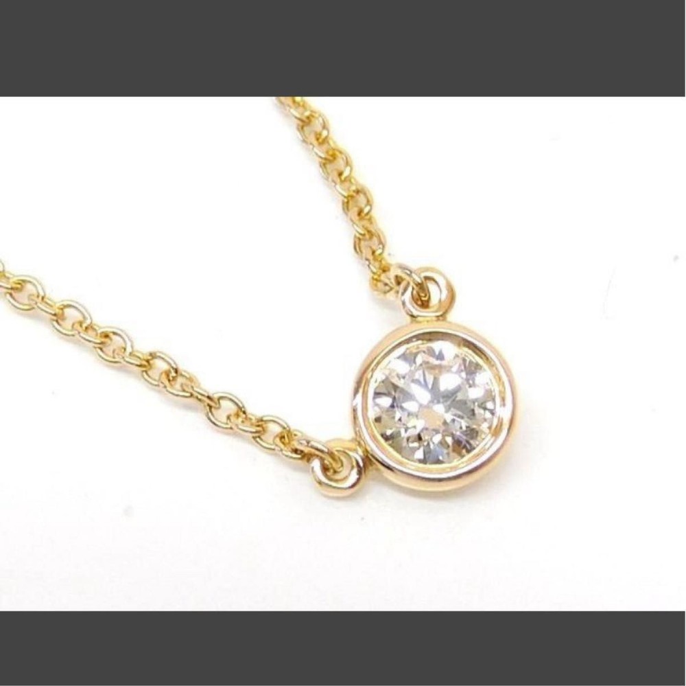 Tiffany & Co K18 PG Diamond By the Yard Necklace 4.8mm