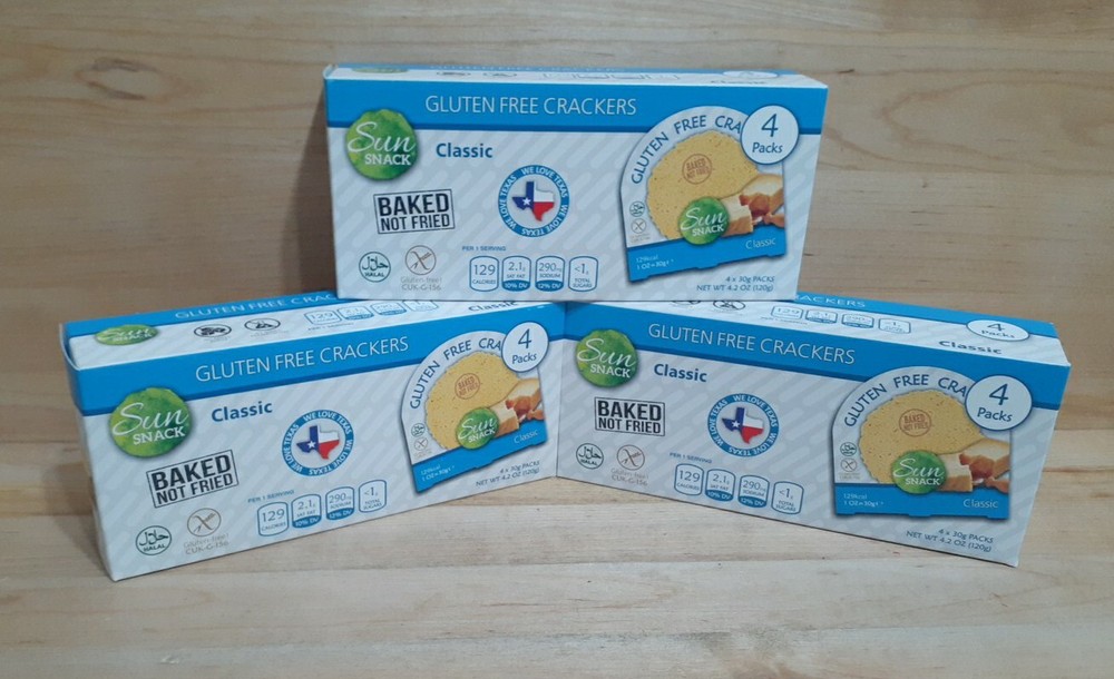 3BXS: SUN SNACK  Gluten-Free Healthy Crackers Classic-style no added sugar 4.2oz