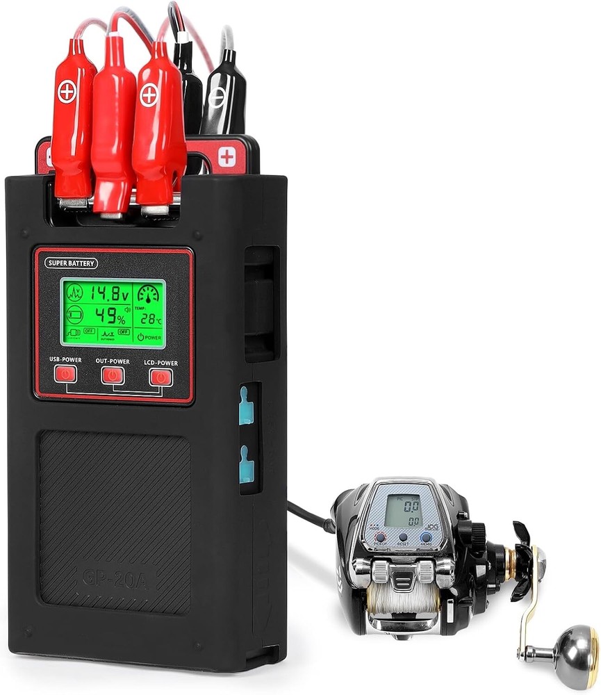 (20000mAh 14.8V) Electric Fishing Reel Battery, 1.5M Connecting Cable, USB Port