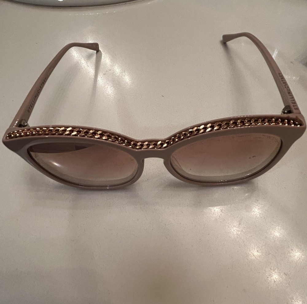 Authentic Stella McCartney Nude Pink Gold Sunglasses for Stylish Appeal