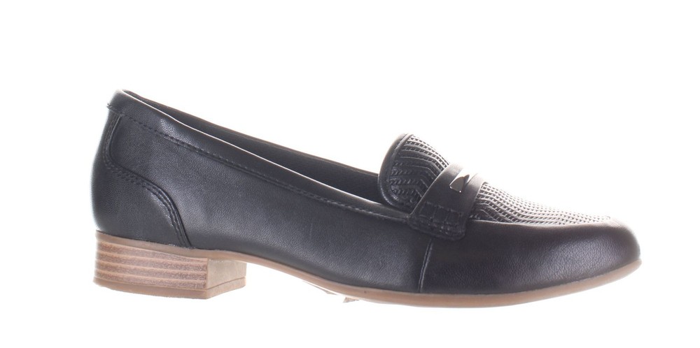 Clarks Womens Juliet Aster Black Loafers Size 6.5 Comfort Slip-On Shoes 7816714