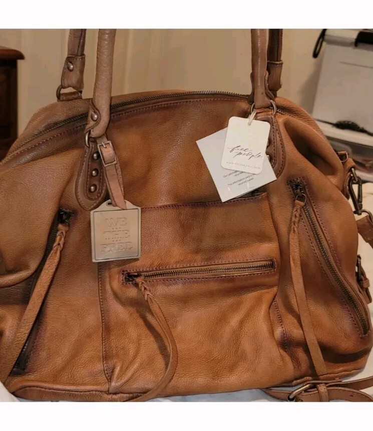 Free People We The Free Leather Emerson Tote Saddle