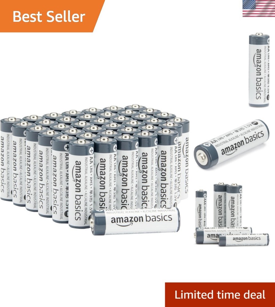 40-Pack Alkaline Industrial Batteries, 1.5V, 5-Year Shelf Life – Reliable Power