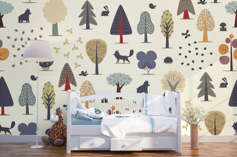 3D Forest Animal Pattern Wall Murals Wallpaper Murals Wall Sticker