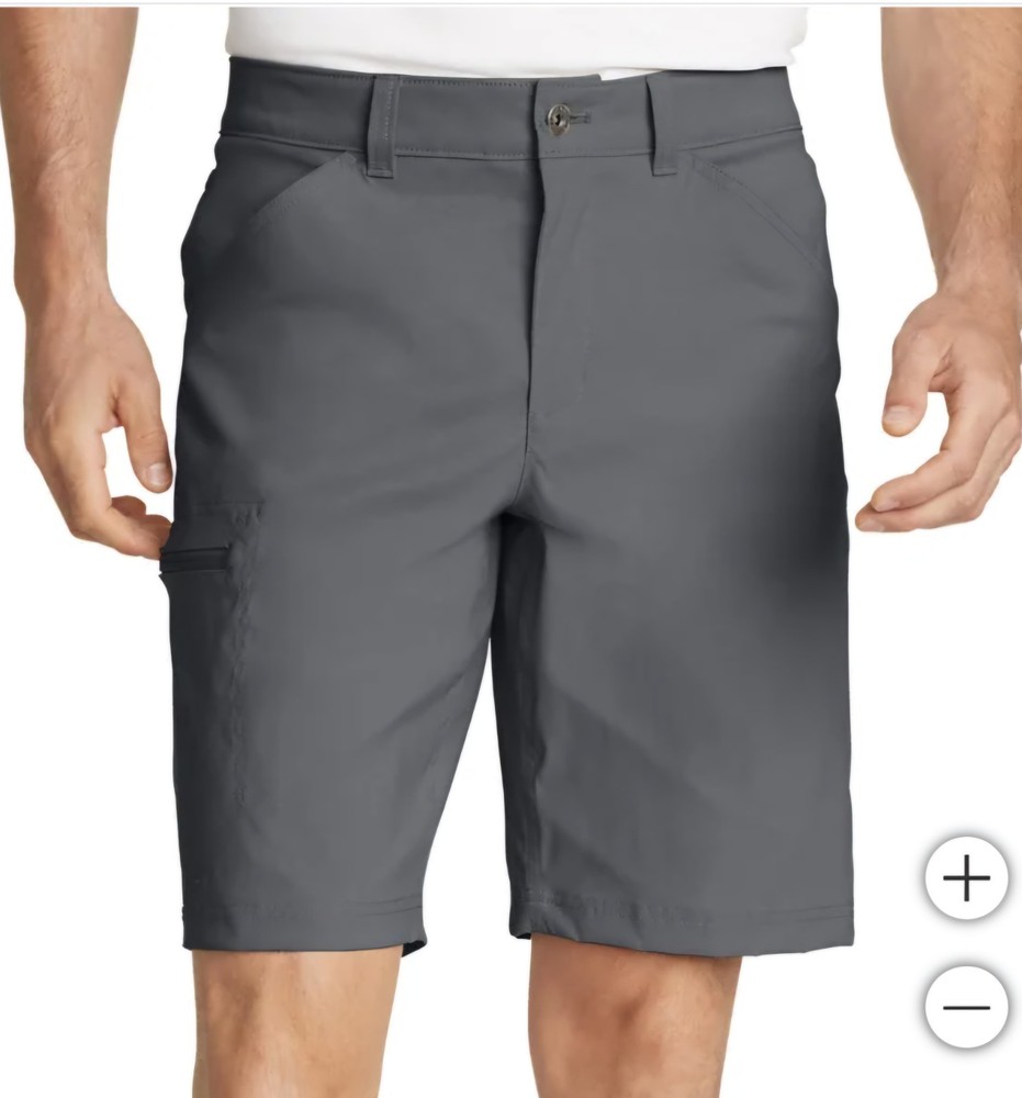 Eddie Bauer Men's Tech Shorts in Gray Size 36 Comfort Fit