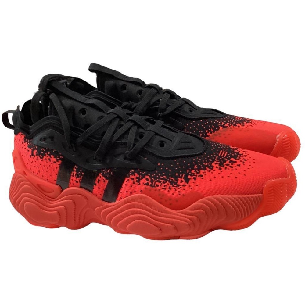 Adidas Basketball Shoes Black Red Mens Size 8 Trae Young 3 Sneakers NEW