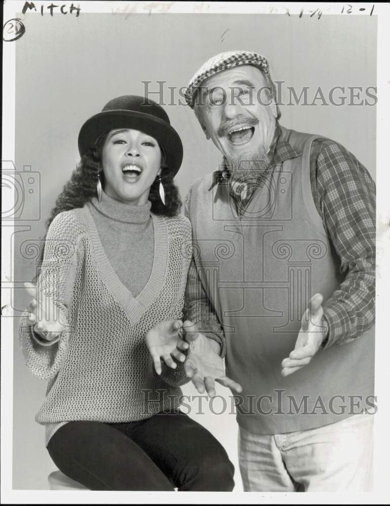 1980 Press Photo Mitch Miller & Irene Cara in 
