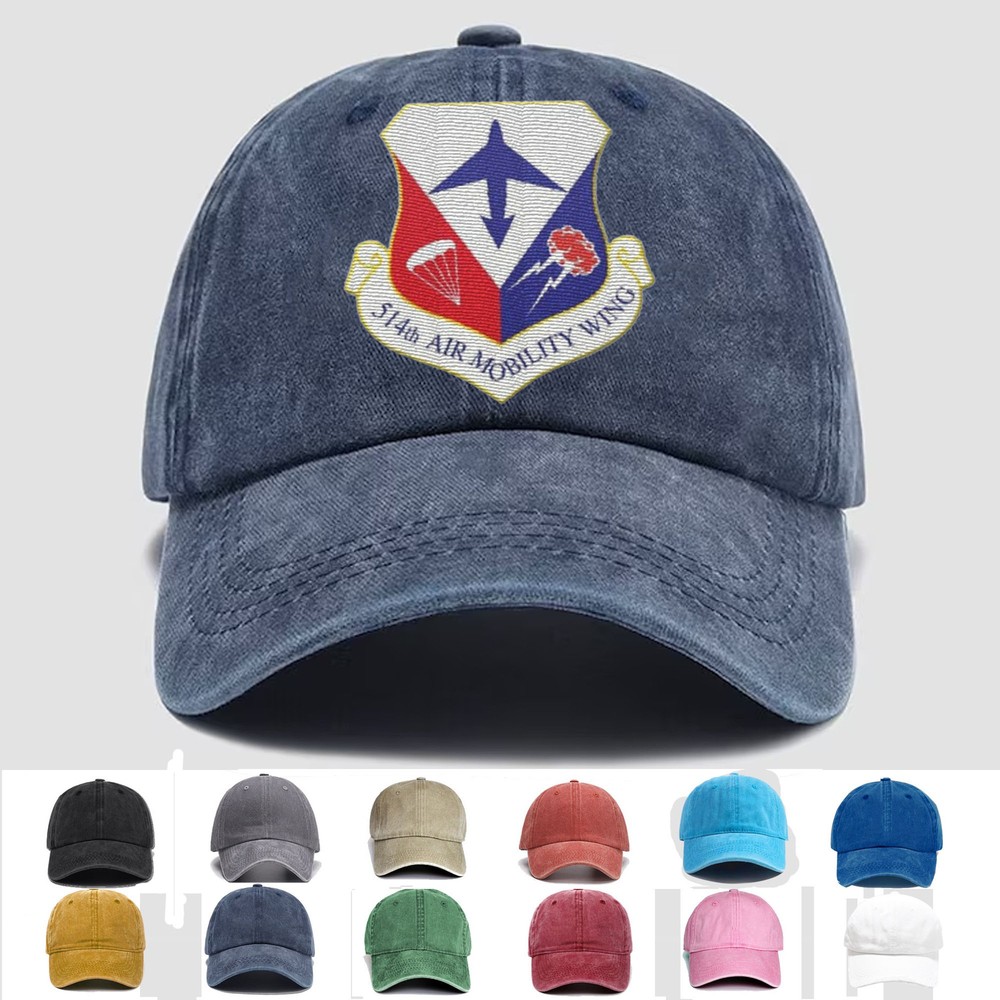 Custom Embroidered Hat 514th Air Mobility Wing, Veteran Cap, Trucker Hat, Gift 2