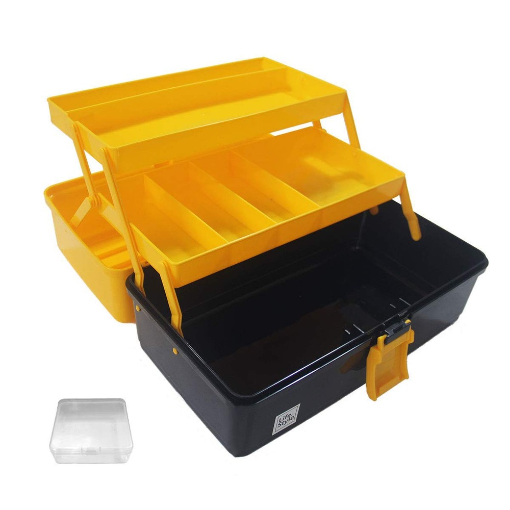 Tool Box Organizer and Storage Plastic Toolbox with Tray & Divider 3-Layer Mu...