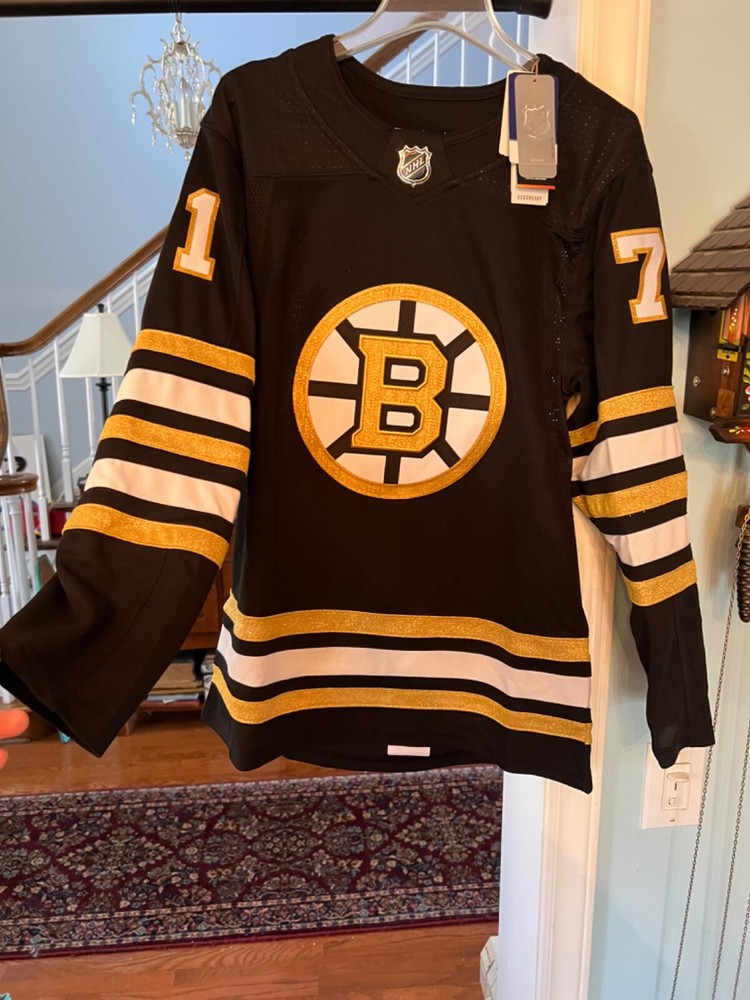 Adidas Boston Bruins 100TH Anniversary Taylor Hall Black Gold Jersey Size 44