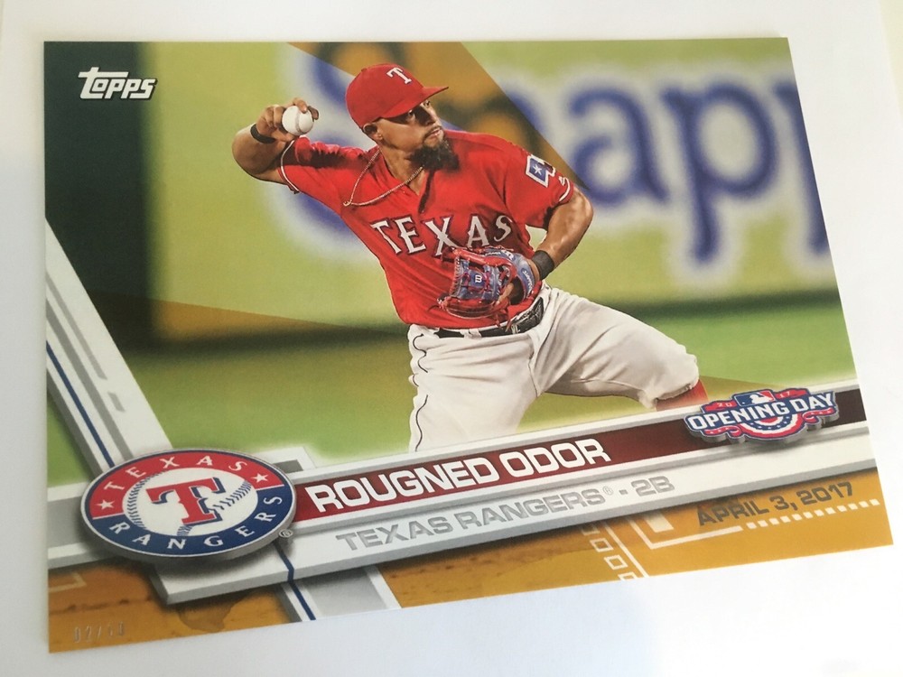 2017 Topps Opening Day Rougned Odor Rangers 5x7 Gold 36/10 Limited Edition