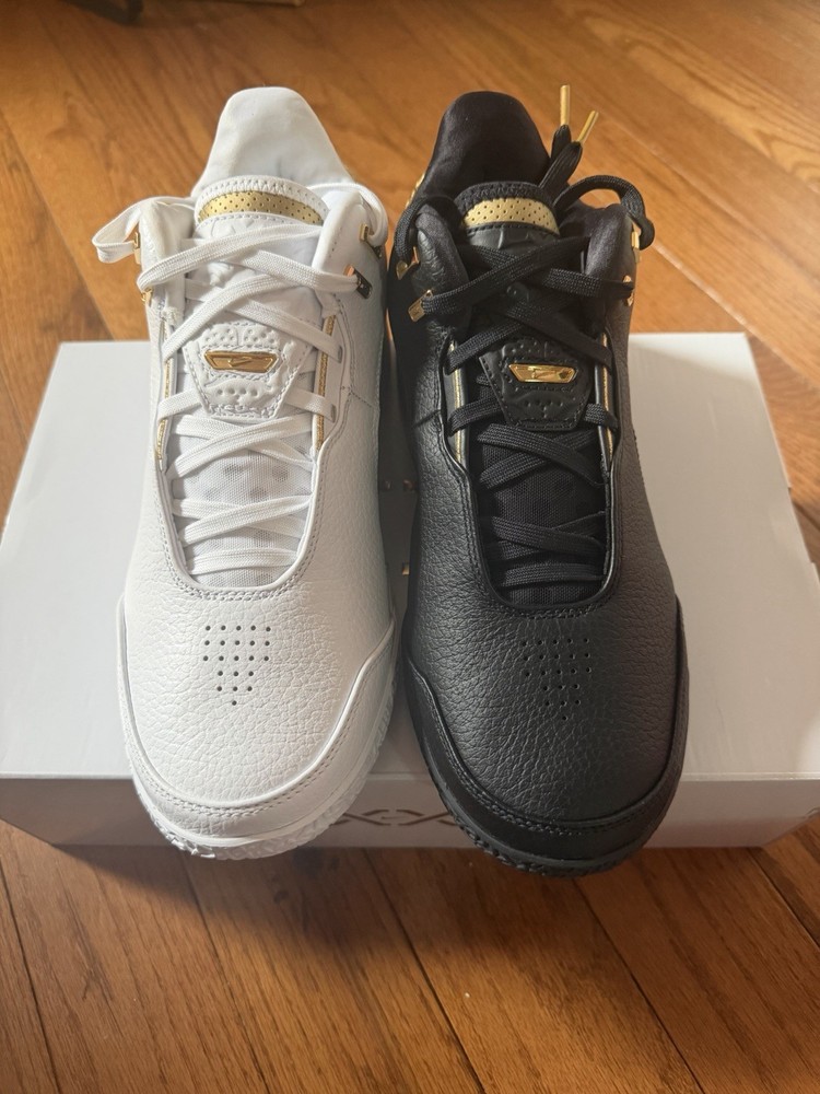 Nike Zoom LeBron NXXT Gen AMPD Equity White-Gold-Black, Size 8.5, FJ1566-103