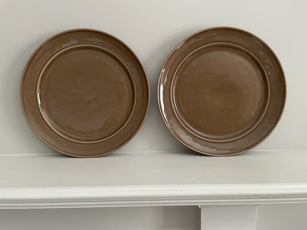 Set of 2 Pottery Barn Cambria Mushroom Dinner Plates