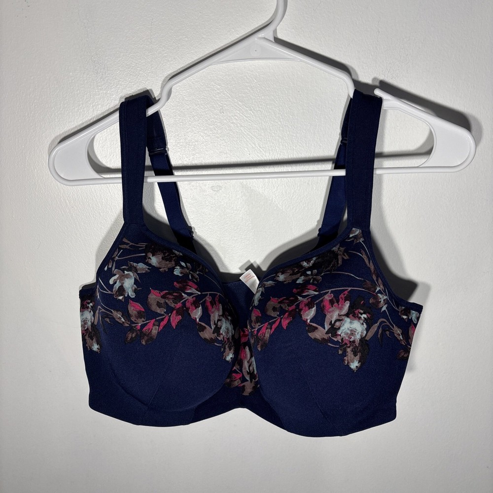 Cacique Balconette  40DDD Blue Lightly Lined Back Smoother Lane Bryant Wired